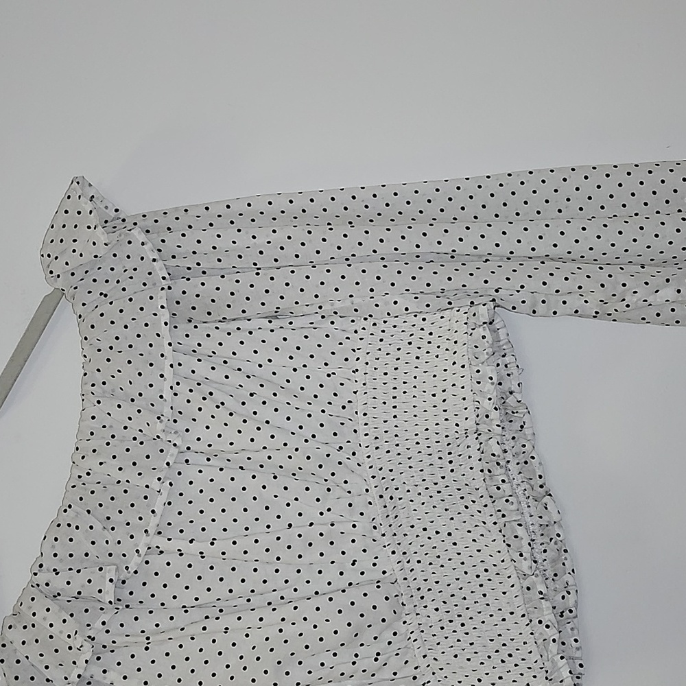 Revolve Majorelle Tate Smocked Long Sleeve Polkadotz Puff Sleeve CottageTop Sz S - Picture 13 of 16
